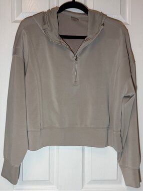 Danskin - Women's Zip-Front Hooded Pullover Sweatshirt - Taupe